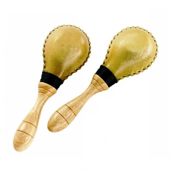 Maracas en peau naturelle petit modèle 14cm Roots Expédié Aujourd'hui