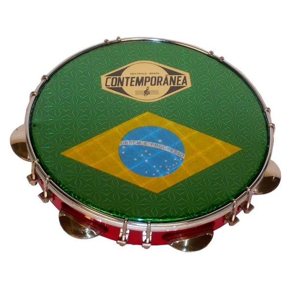 Pandeiro formica 10" - Contemporânea - drapeau Brésil Usine Directe