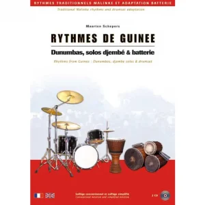 Bon Plan Méthode de djembé & dunun appliqués à la batterie - Maarten Schepers - Livre + 2 cd