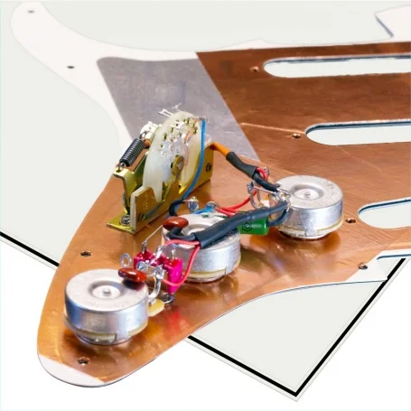 Stratocaster pickguard Clarity pré-câblé vieux blanc 3 ply Meilleur Choix