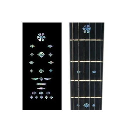 Sticker guitare touche vintage flocons bleu abalone Meilleur Prix