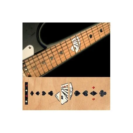 Sticker guitare touche jeu de cartes noir pearl Offre Spéciale