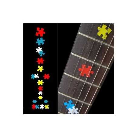 Retour Gratuit Sticker guitare touche pièces puzzle colorees
