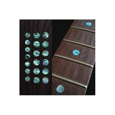 Sticker guitare touche dots 5/16" & 1/4" bleu abalone Solde