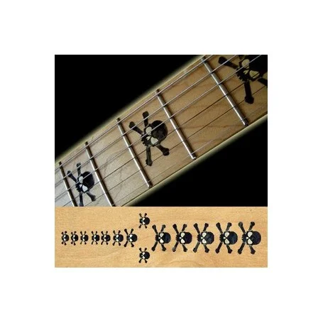 Sticker guitare touche tête de mort noir pearl Offre Spéciale