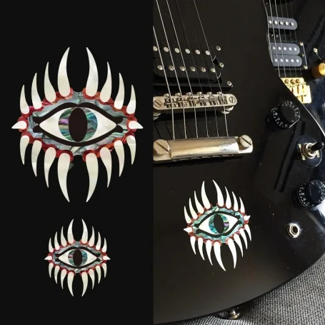 Sticker guitare corps oeil mystique - grand et petit Prix Choc
