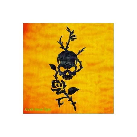 Grand sticker guitare rose & tête de mort noir pearl Soldes