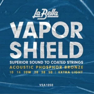 Cordes La Bella Vapor Shield Series acoustiques en bronze phosphoreux extra légères Pas Cher