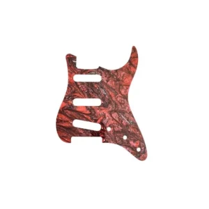 Pickguard pour Stratocaster SSS, 11 trous, rouge marbré-Guyker Commander Vite