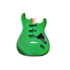 Pas Cher Corps Stratocaster Sparkle Green- Aulne 3 p, micros SSS