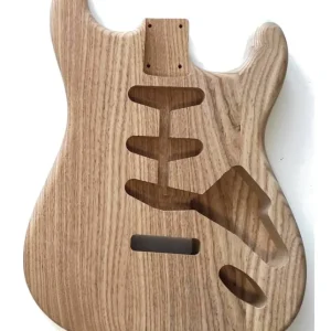 Nouveauté Corps Stratocaster en frene torréfié, 3 pièces, SSS, Unfinished