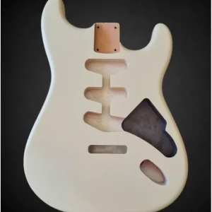 Corps Stratocaster Vintage White Satin Nitro - Aulne SSS Achetez Aujourd'hui