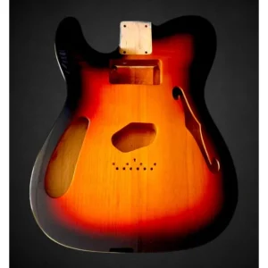 Corps Telecaster Thinline gaucher, Sunburst 3 tons Meilleure Vente