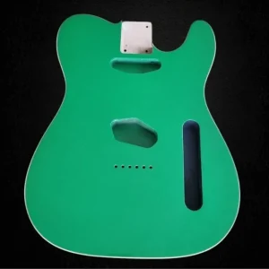 Satisfait Ou Remboursé Corps Telecaster Metallic Green, double binding en Aulne