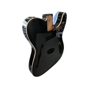 Meilleur Prix Corps Telecaster Thinline noir brillant double binding crème