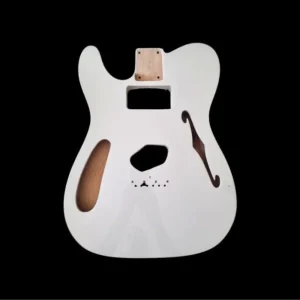Commande En Gros Corps Telecaster Thinline gaucher, Olympic white et double binding noir