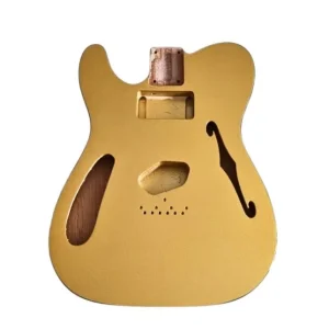Prix Réduit Corps Telecaster gaucher Thinline , Top Gold, simple binding noir