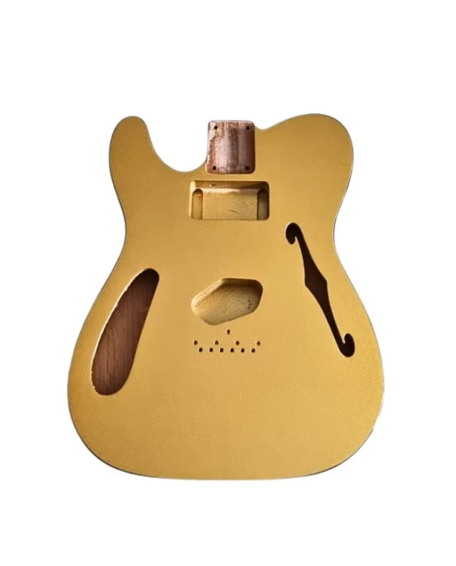 Prix Réduit Corps Telecaster gaucher Thinline , Top Gold, simple binding noir