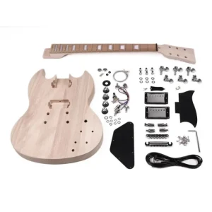 Kit guitare électrique SG en acajou à assembler – Boston – touche pau‑ferro, 2 Humbuckers Vente Flash