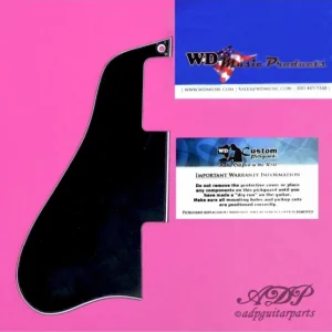 Quantité Limitée Pickguard Gaucher, Gibson ES-335-45-55 SHORT Black 3 plis, Humbuckers
