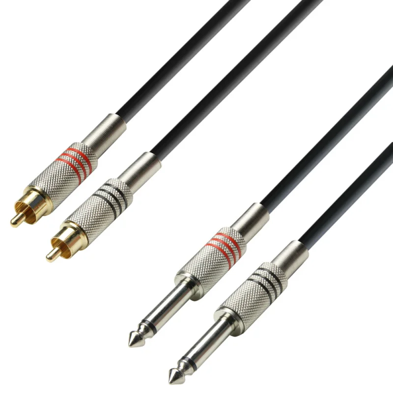 Câble Audio 2 X Rca Mâle Vers 2 X Jack 6,35 Mm Mono 6 M Jusqu'à Épuisement Des Stocks