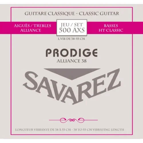 Top Vente Jeu Guitare classique 1/4-1/2 SAVAREZ 500AXS Prodige alliance 38