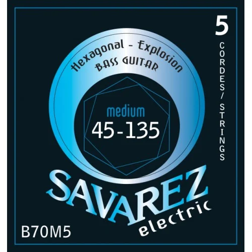 Savarez B70M5 Bass Electric Hexagonal Explosion 5 Cordes Retour Gratuit